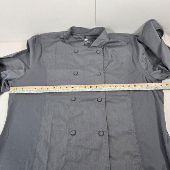 Chef Works Chef Coat Jacket Mens XL Gray Double Breast French Cuff Vented Sides - Picture 9 of 10